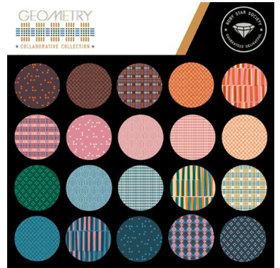 Geometry Ruby Star Precut Moda Precuts - Fat Quarters 26 skus 18" x 21"