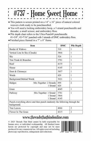 Punch Needle Pattern: Home Sweet Home