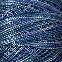 Valdani Perlé Cotton Variegated: O102 Indigo Painting NEW COLOR