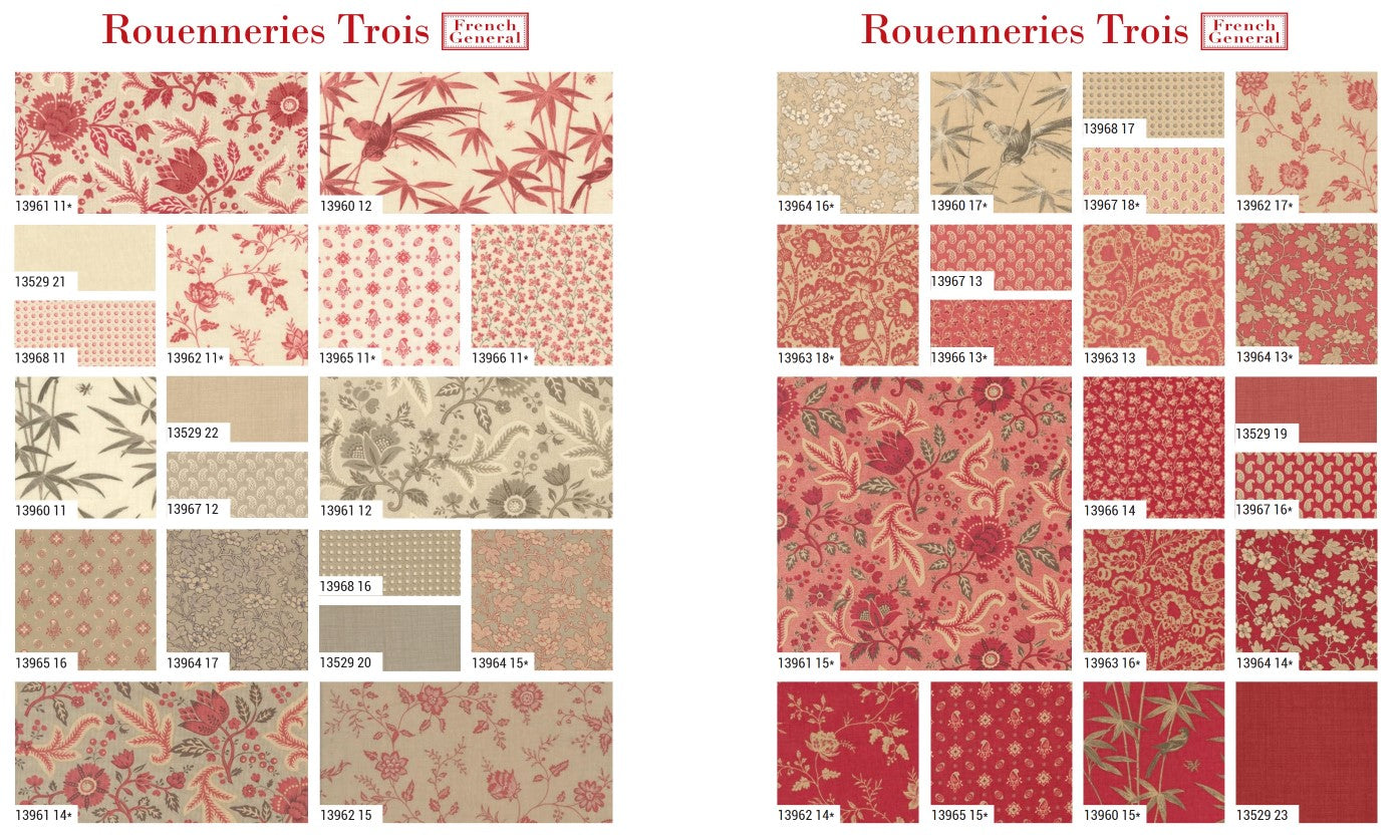 Rouenneries Trois - Moda - Fat Quarters - 38 pieces