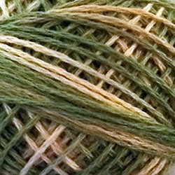 Valdani 3 Strand-Floss Variegated: M47 Robin's Nest Very soft colors: limes, dusty rose, cream