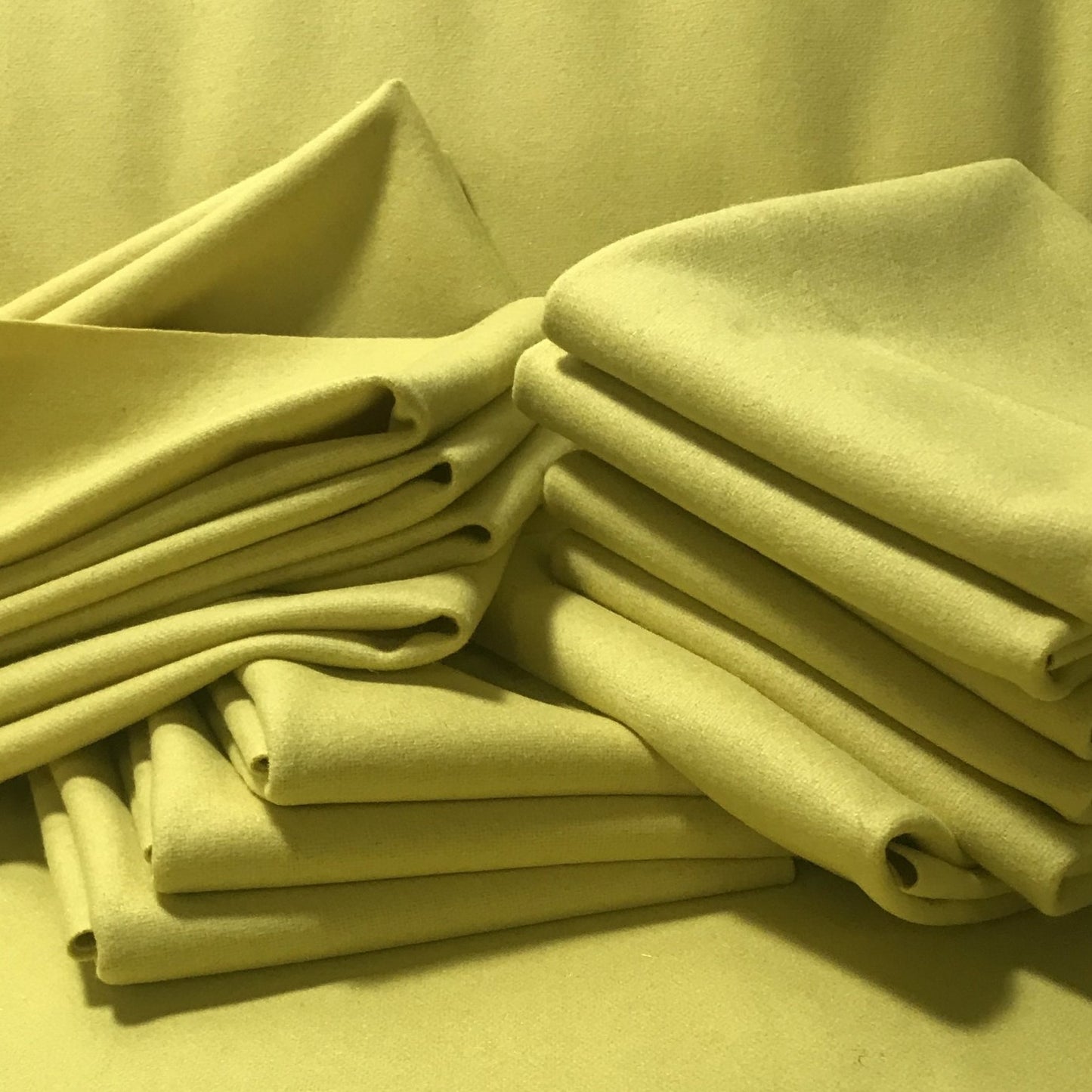 Washed & Felted 100% Wool Fabric - Citron