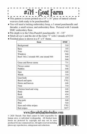 Punch Needle Pattern Goat Farm by Threads that Bind