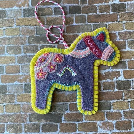 DIGITAL DOWNLOAD: Modern Folk Art Friends - Purdy the Pony Wool Applique Pattern