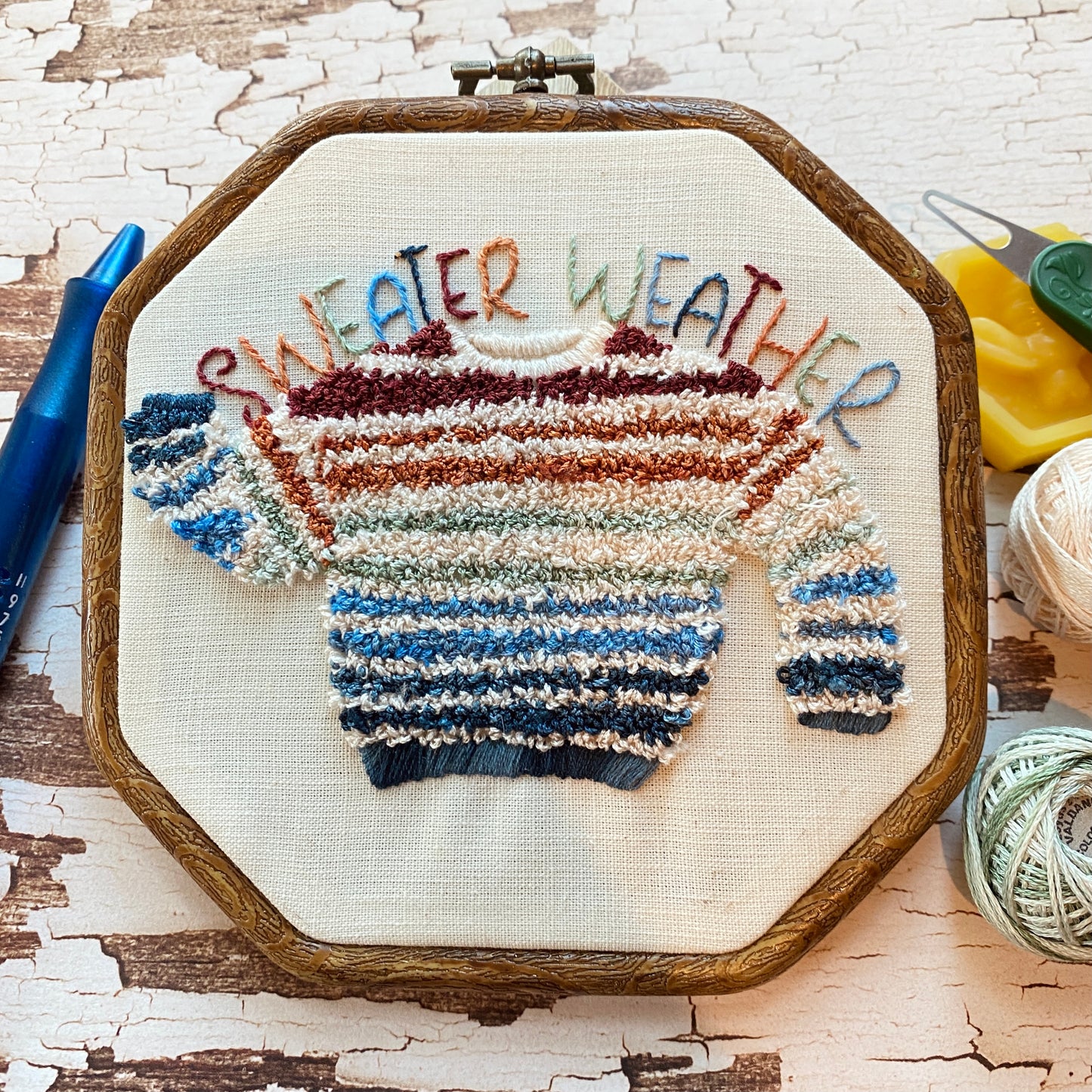 DIGITAL DOWNLOAD: Sweater Weather Punch Needle Pattern