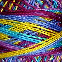 Valdani Perlé Cotton Variegated: M32-Jewels-teals, golds, greens, blues, purples, ruby - Hattie & Della