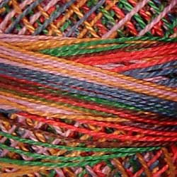 Valdani Perlé Cotton Variegated:M35 - Gem Symphony - fuchsia, blues, purples, greens - Hattie & Della