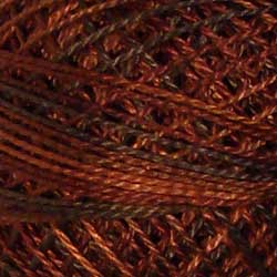 Valdani Perlé Cotton Variegated: M90 - Chocolate Brownies - rich chocolate, dark browns - Hattie & Della