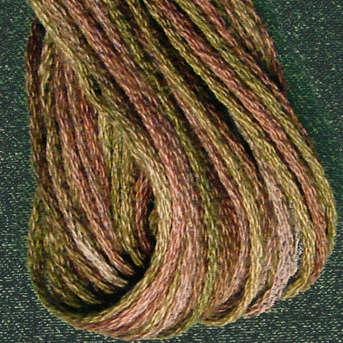 Valdani 6 Strand  Embroidery Floss Variegated: O574 - Dried Leaves - dusty greens and browns