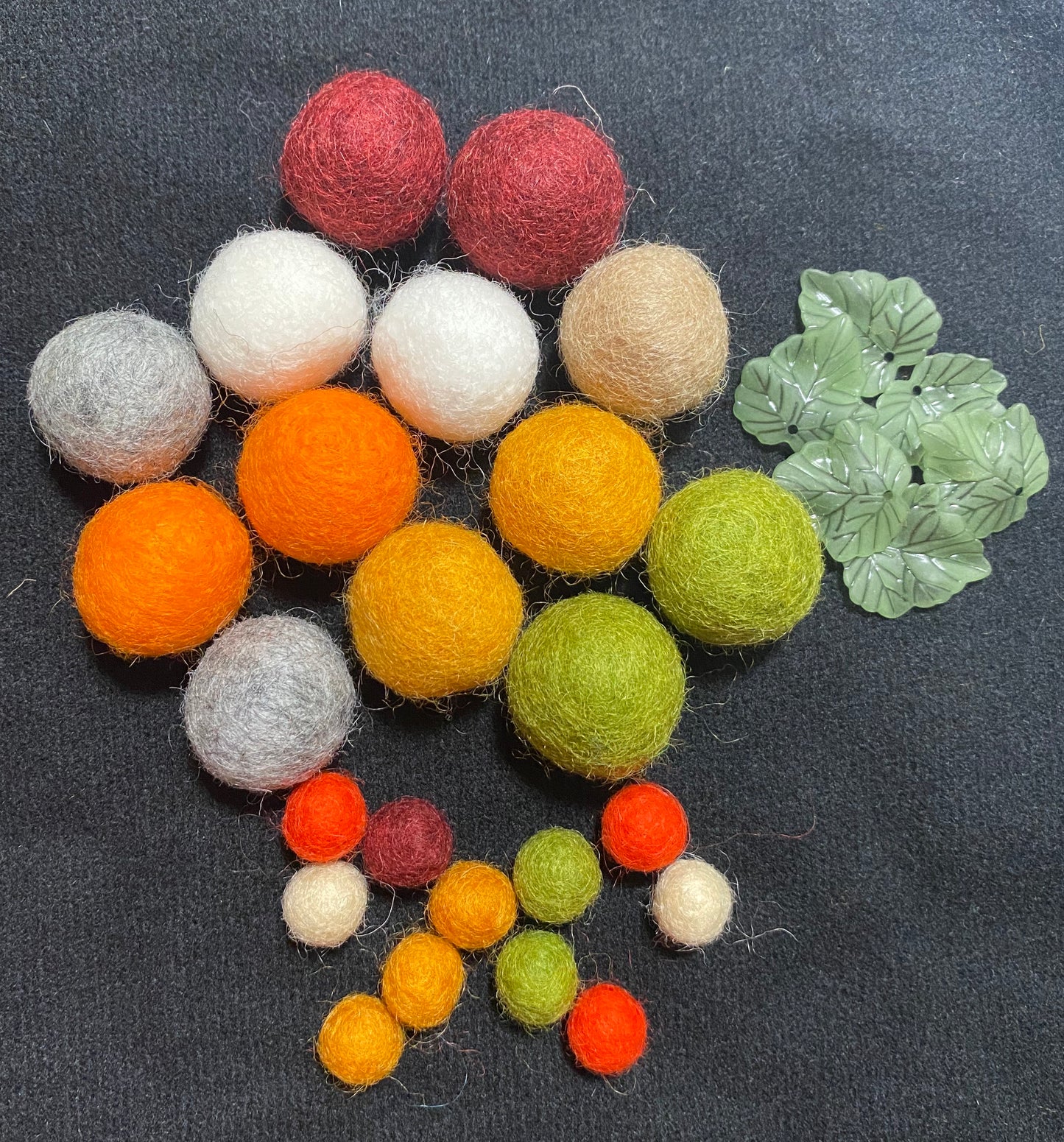 Pumpkin Patch Garland WOOL BALLS ONLY- Hattie & Della