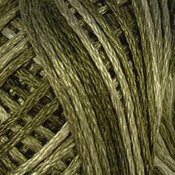 Valdani Silk Floss 6 Strand - Variegated: O519 - Green Olives - shades of olive greens