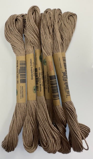 Valdani 6 Strand Embroidery Floss Solid: 180 - Olive Stone Med Deep**New