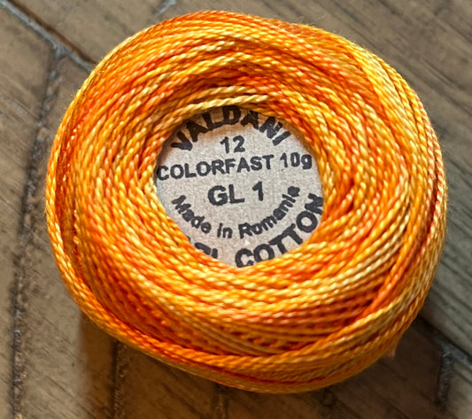 Valdani Perlé Cotton Variegated: GL1 Marigold