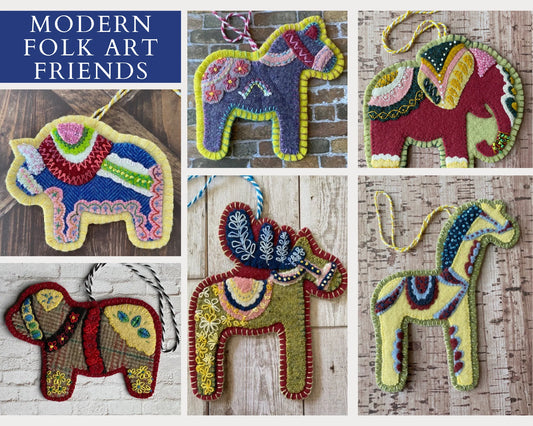 MFAF-All 6 Wool Kits/Printed Patterns - MODERN FOLK ART FRIENDS