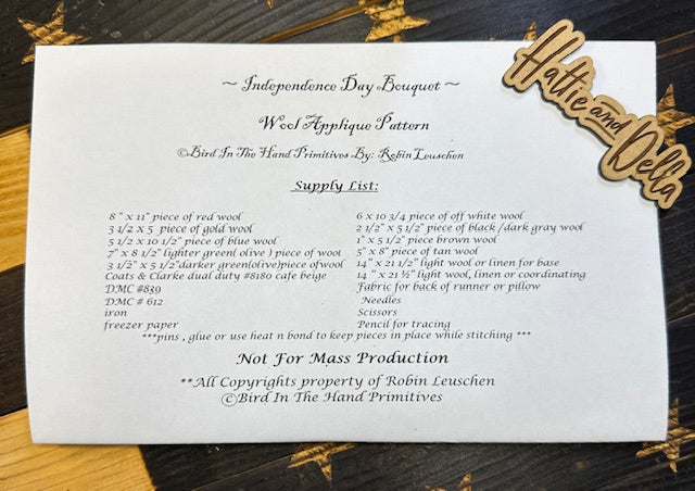 Wool Applique: Independence Day Bouquet