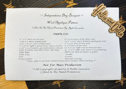 Wool Applique: Independence Day Bouquet