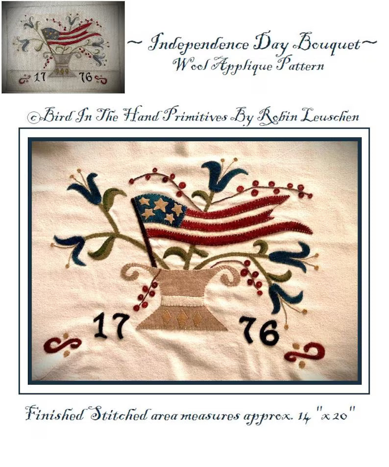 Wool Applique: Independence Day Bouquet