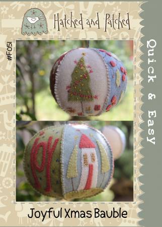 Joyful Xmas Bauble - By Hatched & Patched -- NEW