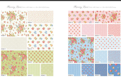 Memory Lane Moda Precuts - Fat Quarter 18" x 21" 22 pieces