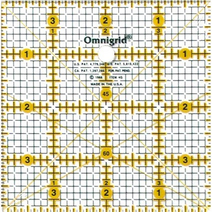 Omnigrid Ruler with Angles 4 x 4"