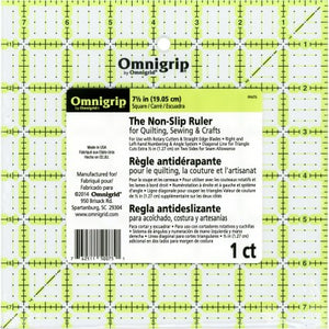 Omnigrip Non-Slip Neon Ruler 7 1/2 squared