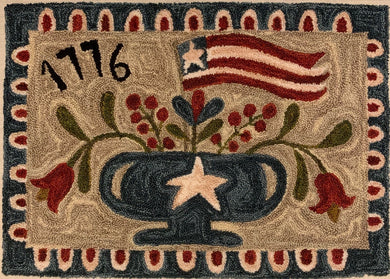 Punch Needle Pattern Patriotic Floral