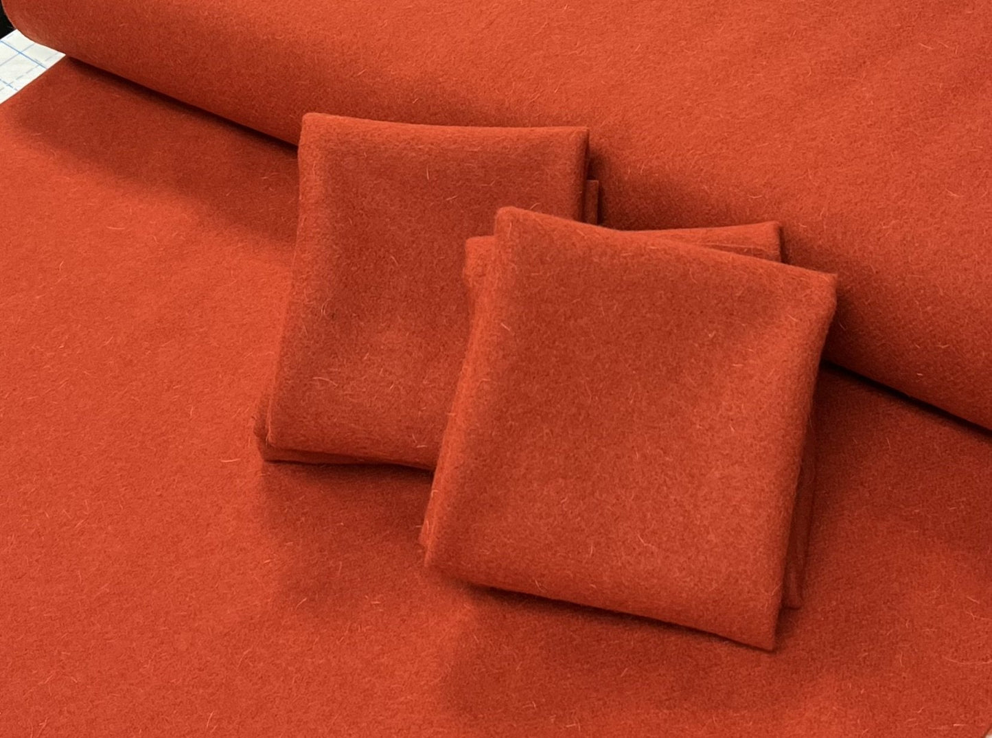 100% Wool Fabric - Tomato Soup New