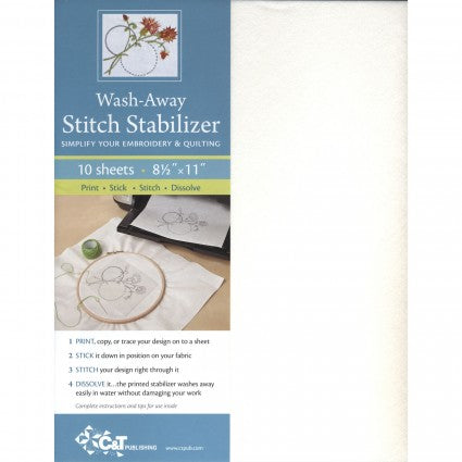 Wash-Away Stitch Stabilizer 10 Sheets 8.5" X 11"