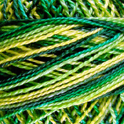 Valdani 3 Strand-Floss Variegated: M26-Green Grass Shades of Green
