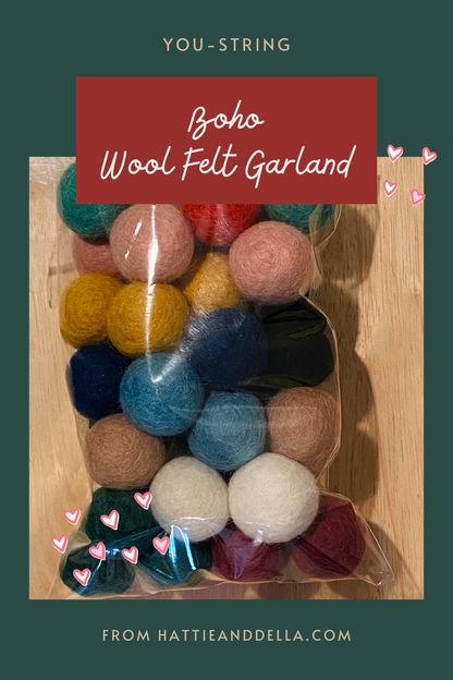 You String - Garland Wool Balls ONLY: Boho