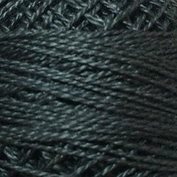 Valdani Perlé Cotton Solid: 8111 - Black_Light - Hattie & Della
