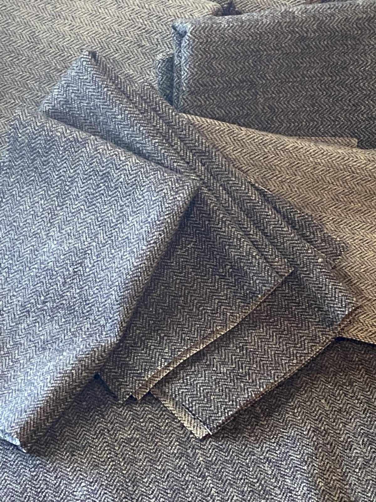 100% Wool Fabric - Beaver Brown-Reversible