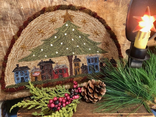 Punch Needle Pattern - Christmas Village by Old Tattered Flag