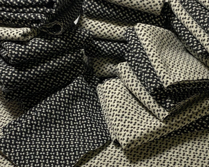 100% Wool Fabric - Domino - Reversible
