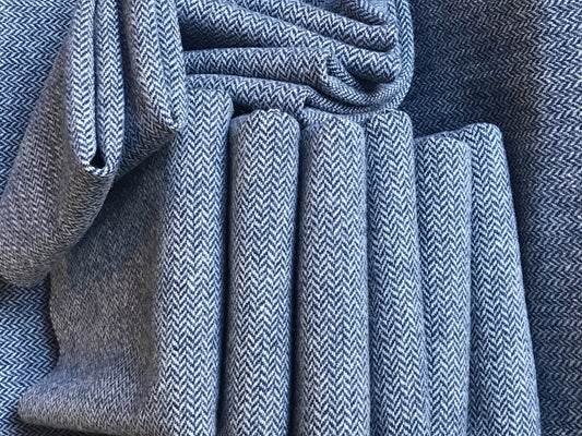100% Wool Fabric - Farmer Blue