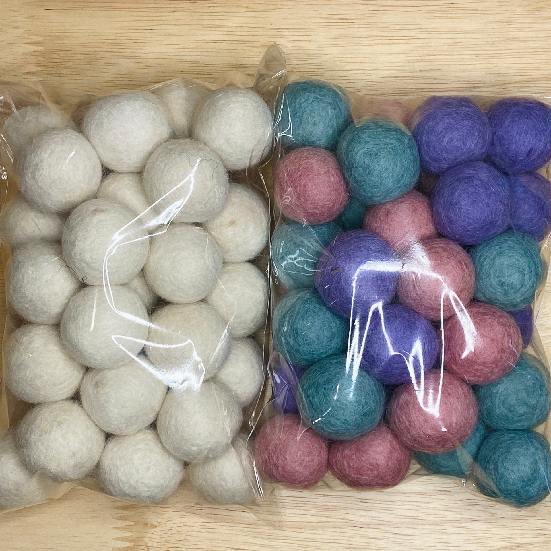 Purple Wool Felt Balls