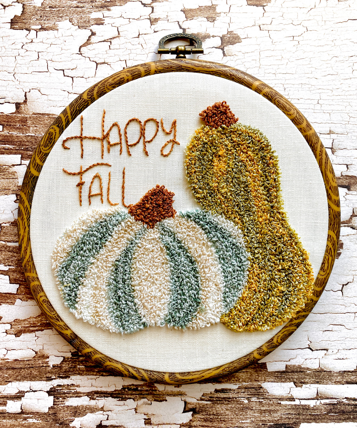Happy Fall - Punch Needle Printed Pattern