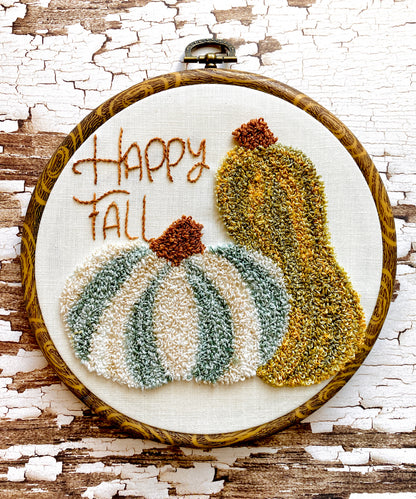 Happy Fall - Punch Needle Printed Pattern