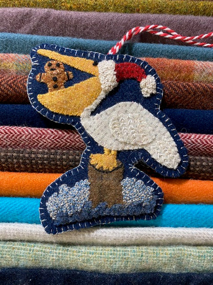 CBTS-Wool Kit/Printed Pattern-PELICAN-Christmas By The Sea