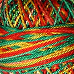 Valdani Perlé Cotton Variegated: M10-Holiday-golds, reds. greens - Hattie & Della