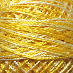 Valdani Perlé Cotton Variegated: M12-Spring Lights-shades of light yellow, lemon, white - Hattie & Della