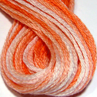 Valdani 6 Strand  Embroidery Floss Variegated: M22 - Peaches - peach shades - Hattie & Della