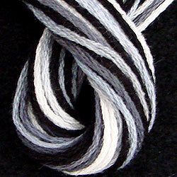 Valdani 6 Strand Embroidery Floss Variegated: M31 - Monochrome - black, grays, white - Hattie & Della