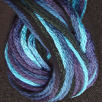 Valdani 6 Strand  Embroidery Floss Variegated: M58 - Midnight Sea -navy, teals, turquoise, light - Hattie & Della