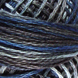 Valdani 3 Strand-Floss: M68 - Blue Clouds - shades of light to med. blue-grays - Hattie & Della