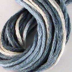 Valdani 6 Strand  Embroidery Floss Variegated: M68 - White Blue - Limited Edition!