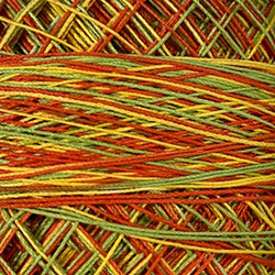 Crochet Cotton-Variegated: M8 - Orange, Kiwi & Papaya