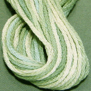 Valdani 6 Strand  Embroidery Floss Variegated: M93 - Silver Foam - light watery silver tones