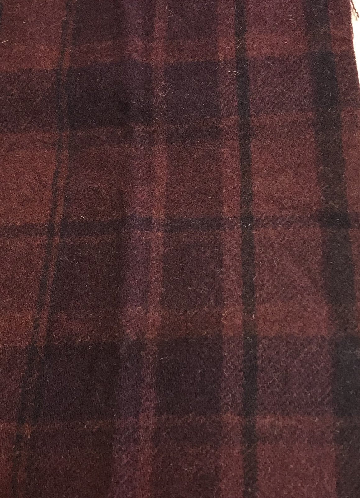 100% Wool Fabric - Mulberry Plaid Last Call