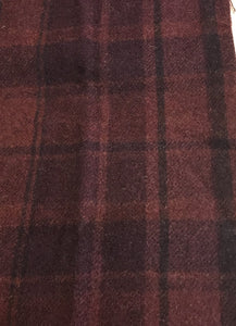 100% Wool Fabric - Mulberry Plaid